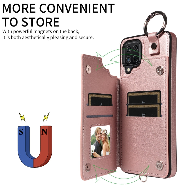 For Samsung Galaxy A12 4G Rhombic Texture Card Bag Phone Case with Short Lanyard