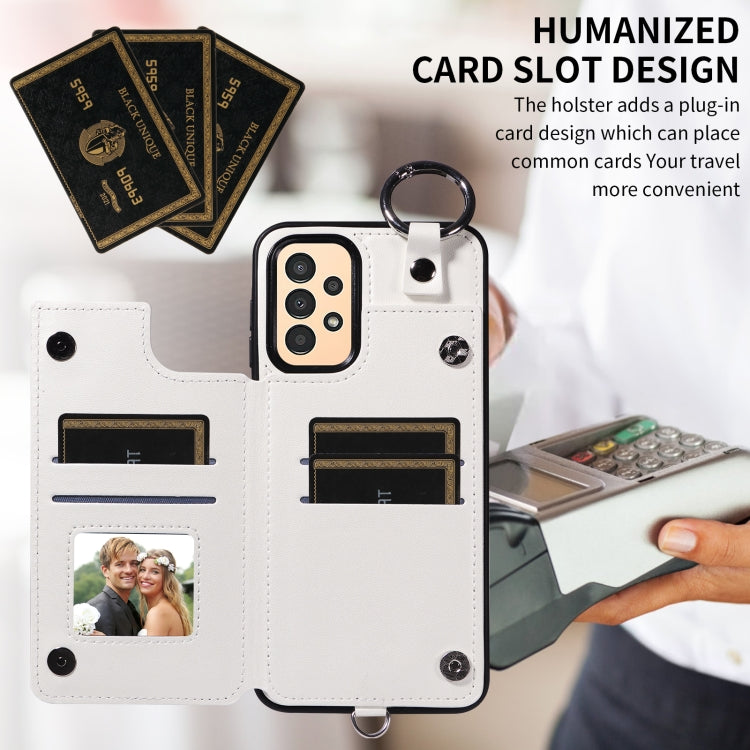 For Samsung Galaxy A13 4G / 5G Rhombic Texture Card Bag Phone Case with Short Lanyard