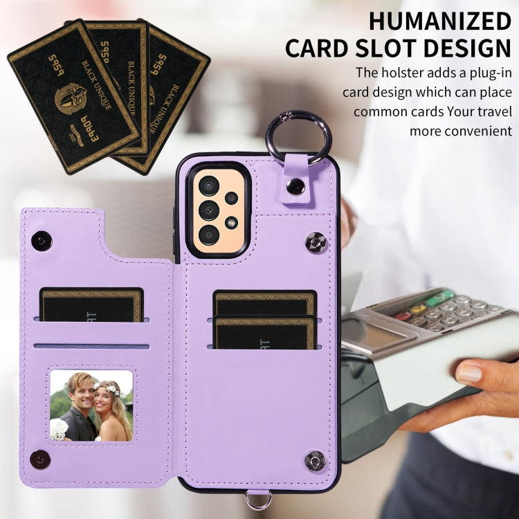 For Samsung Galaxy A13 4G / 5G Rhombic Texture Card Bag Phone Case with Short Lanyard