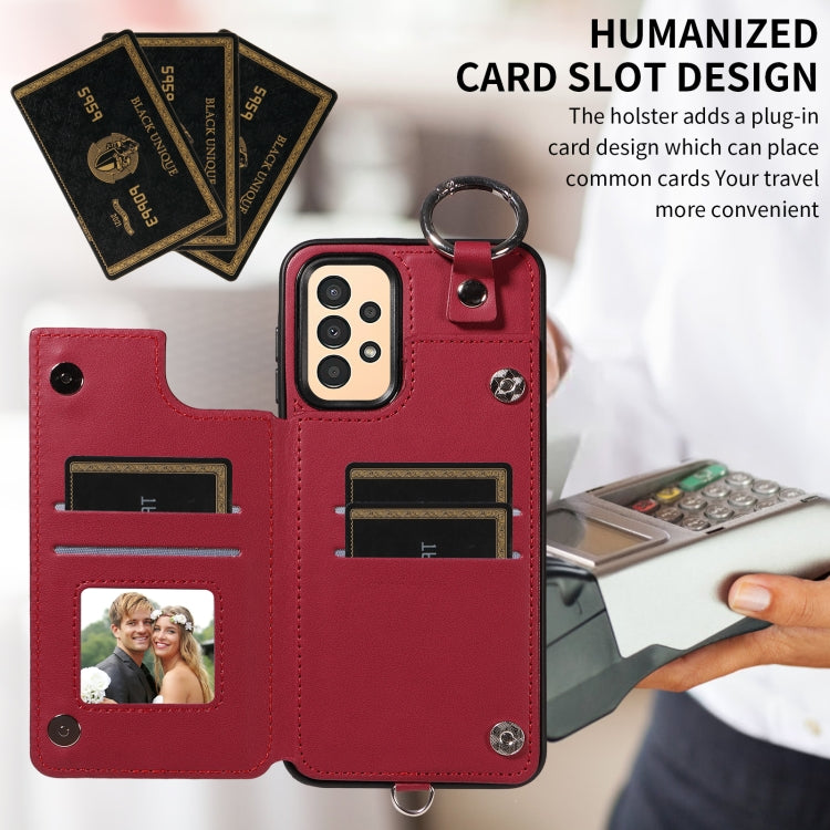 For Samsung Galaxy A13 4G / 5G Rhombic Texture Card Bag Phone Case with Short Lanyard