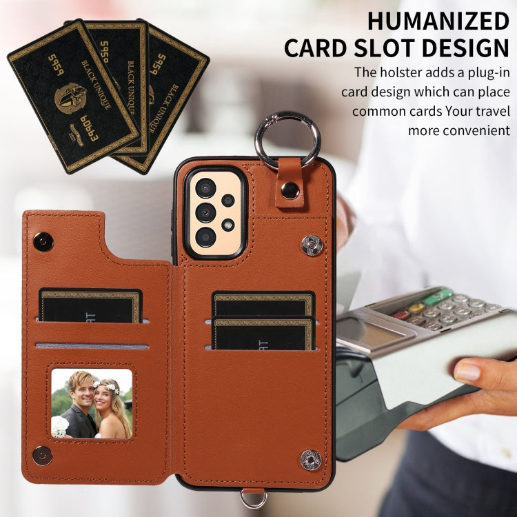 For Samsung Galaxy A13 4G / 5G Rhombic Texture Card Bag Phone Case with Short Lanyard