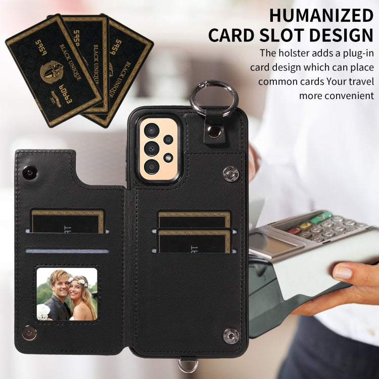 For Samsung Galaxy A13 4G / 5G Rhombic Texture Card Bag Phone Case with Short Lanyard