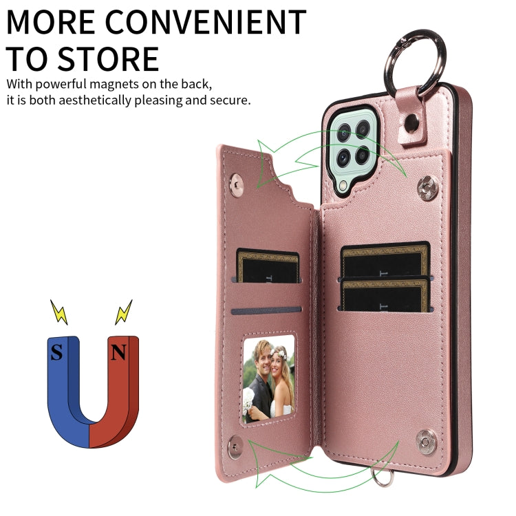 For Samsung Galaxy A22 4G Rhombic Texture Card Bag Phone Case with Short Lanyard