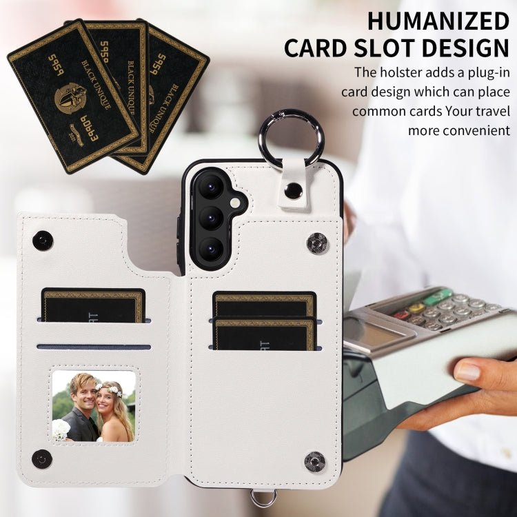 For Samsung Galaxy A24 4G Rhombic Texture Card Bag Phone Case with Short Lanyard