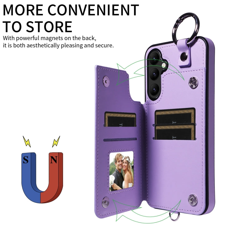 For Samsung Galaxy A24 4G Rhombic Texture Card Bag Phone Case with Short Lanyard