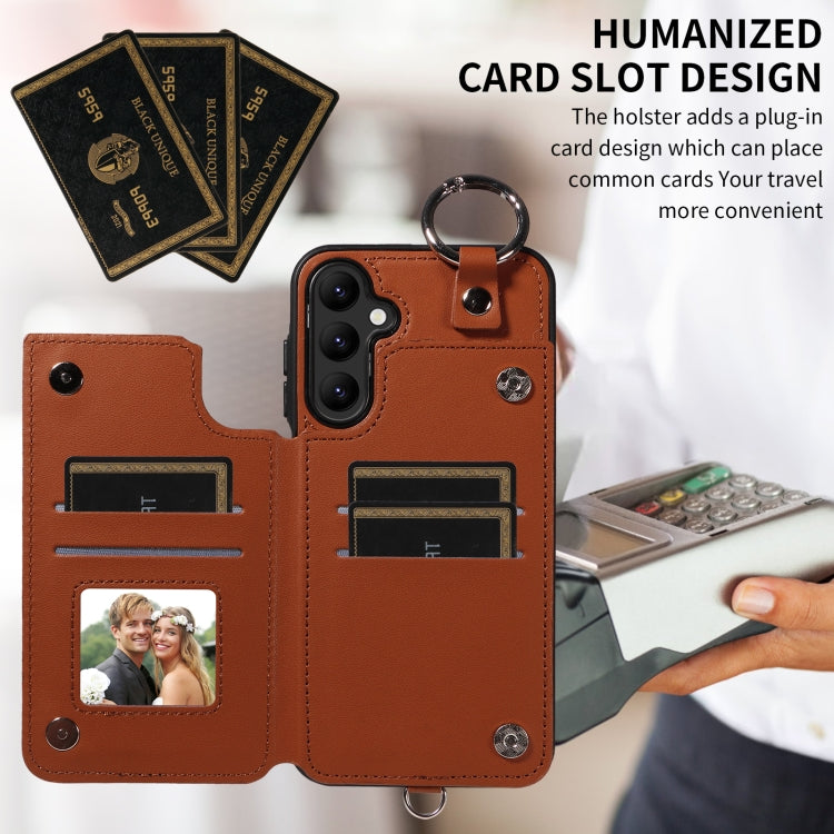 For Samsung Galaxy A24 4G Rhombic Texture Card Bag Phone Case with Short Lanyard