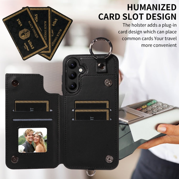 For Samsung Galaxy A24 4G Rhombic Texture Card Bag Phone Case with Short Lanyard