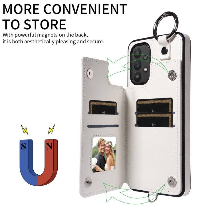 For Samsung Galaxy A32 5G Rhombic Texture Card Bag Phone Case with Short Lanyard