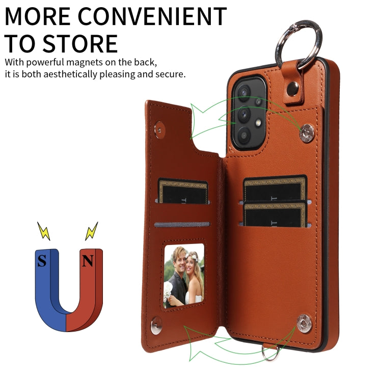 For Samsung Galaxy A32 5G Rhombic Texture Card Bag Phone Case with Short Lanyard