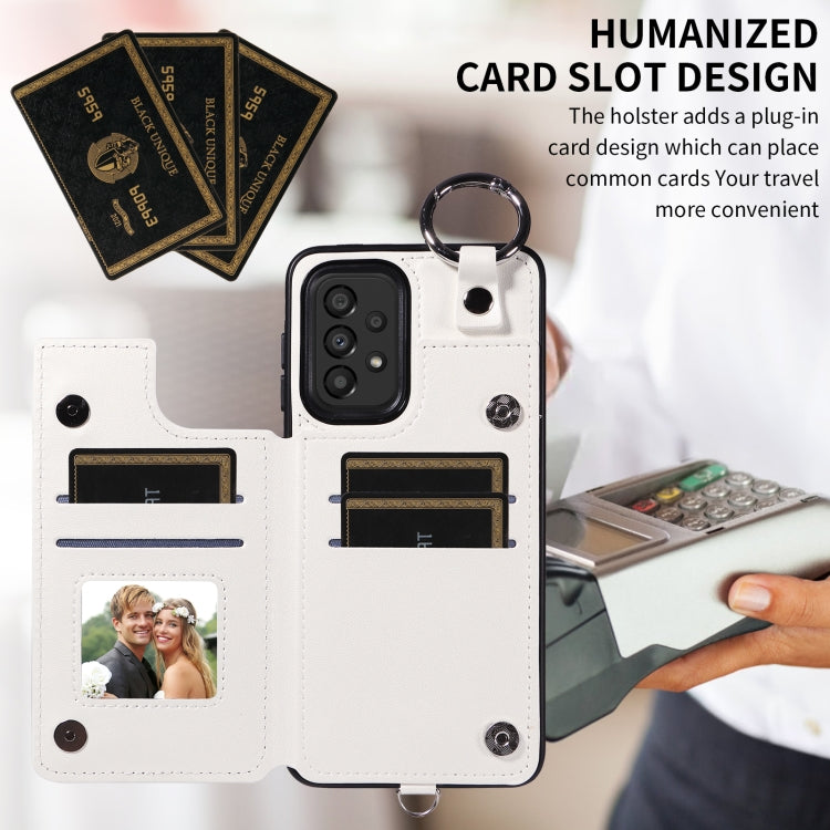For Samsung Galaxy A33 5G Rhombic Texture Card Bag Phone Case with Short Lanyard
