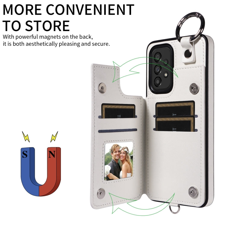 For Samsung Galaxy A33 5G Rhombic Texture Card Bag Phone Case with Short Lanyard
