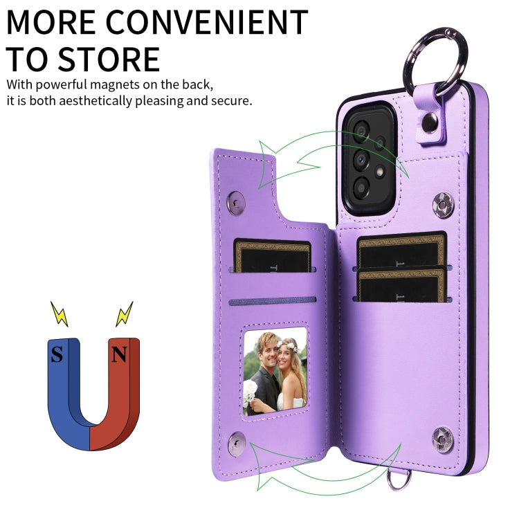 For Samsung Galaxy A33 5G Rhombic Texture Card Bag Phone Case with Short Lanyard