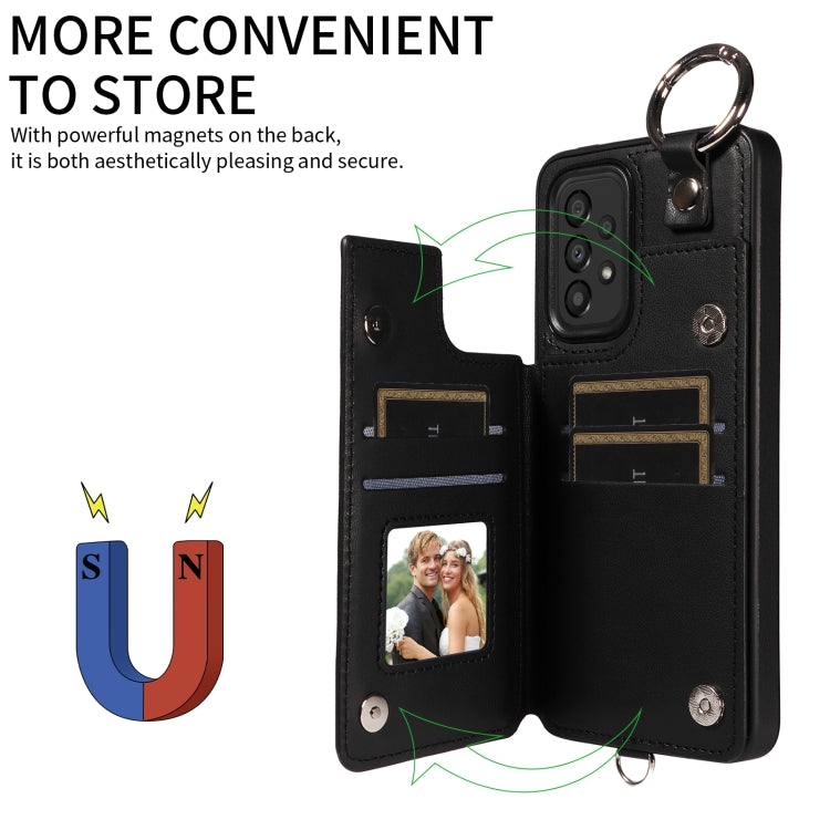 For Samsung Galaxy A33 5G Rhombic Texture Card Bag Phone Case with Short Lanyard