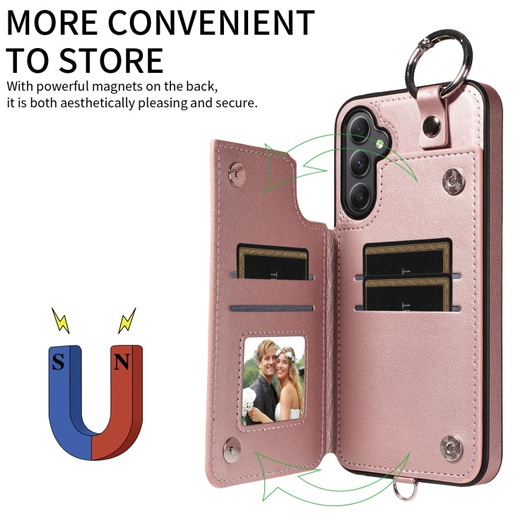 For Samsung Galaxy A34 5G Rhombic Texture Card Bag Phone Case with Short Lanyard