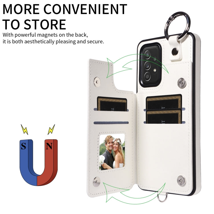 For Samsung Galaxy A52 4G / 5G / A52s Rhombic Texture Card Bag Phone Case with Short Lanyard