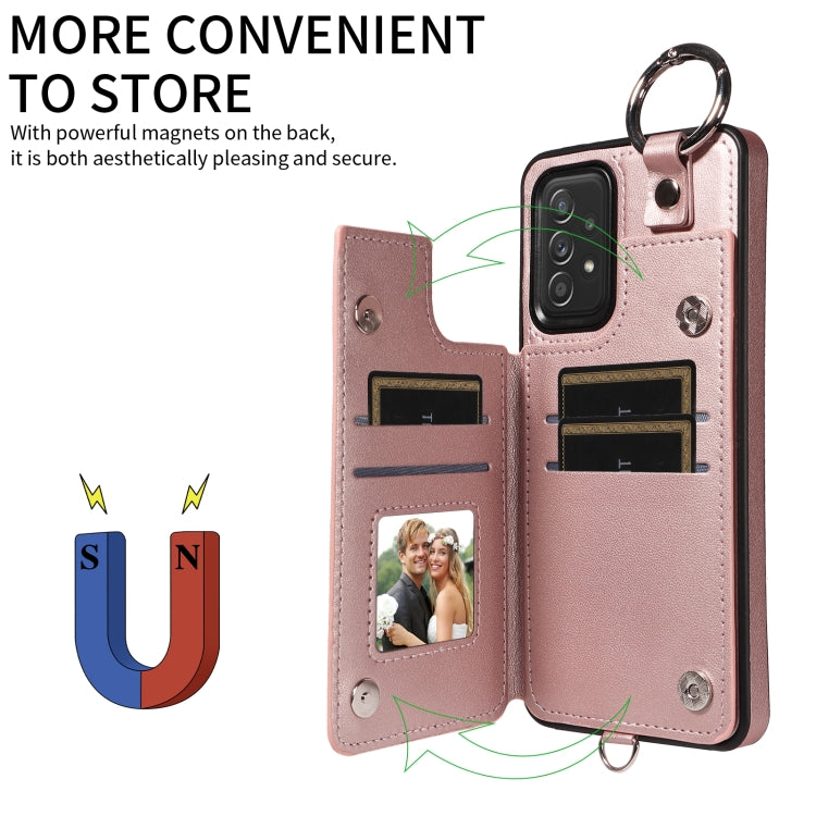For Samsung Galaxy A52 4G / 5G / A52s Rhombic Texture Card Bag Phone Case with Short Lanyard