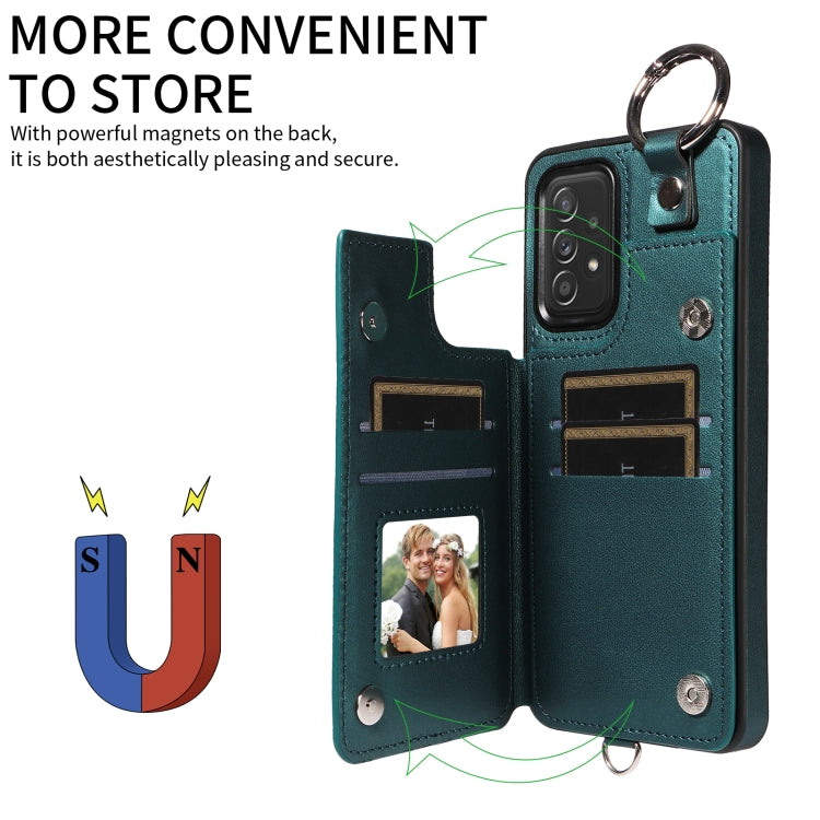 For Samsung Galaxy A52 4G / 5G / A52s Rhombic Texture Card Bag Phone Case with Short Lanyard
