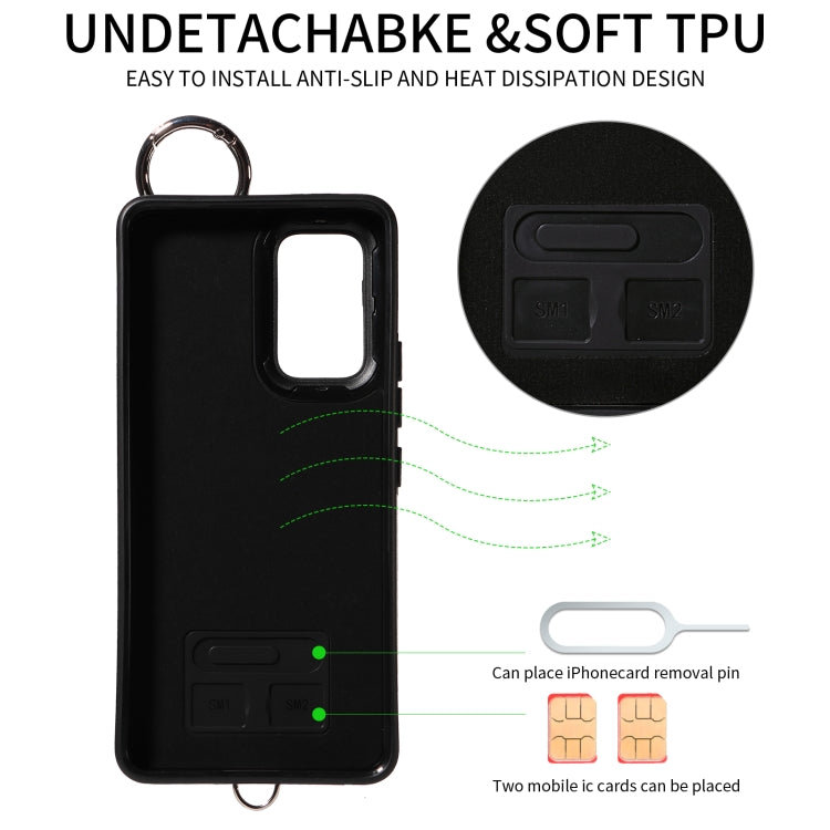 For Samsung Galaxy A53 5G Rhombic Texture Card Bag Phone Case with Short Lanyard