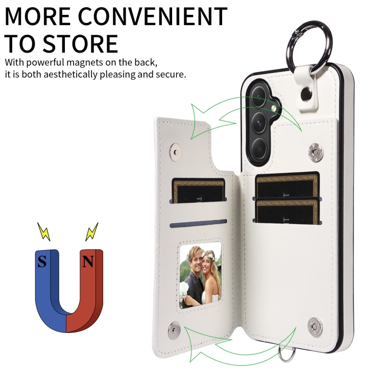 For Samsung Galaxy A54 5G Rhombic Texture Card Bag Phone Case with Short Lanyard