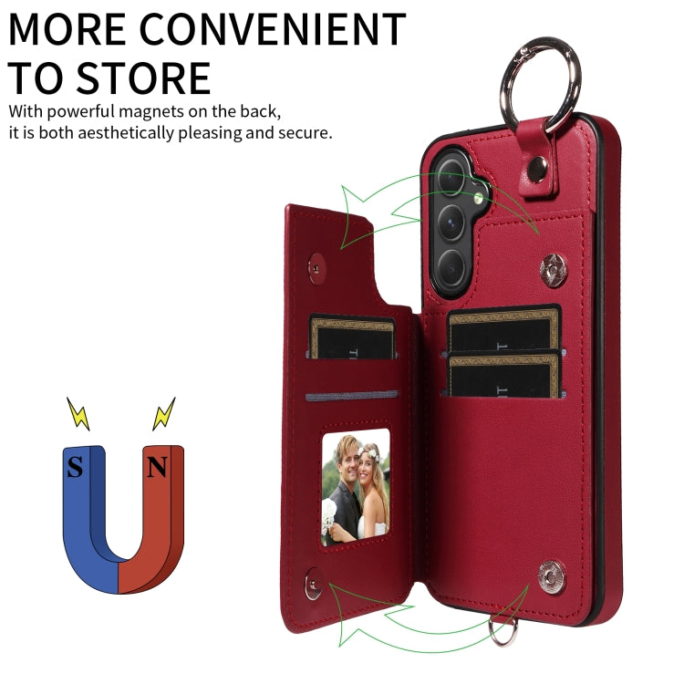 For Samsung Galaxy A54 5G Rhombic Texture Card Bag Phone Case with Short Lanyard