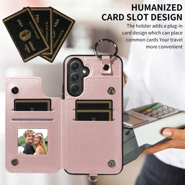 For Samsung Galaxy A54 5G Rhombic Texture Card Bag Phone Case with Short Lanyard