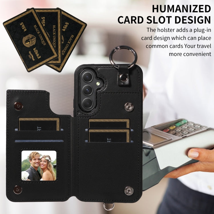 For Samsung Galaxy A54 5G Rhombic Texture Card Bag Phone Case with Short Lanyard