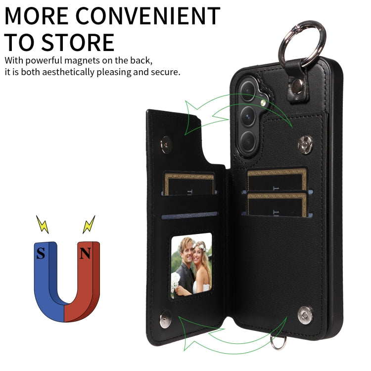 For Samsung Galaxy A54 5G Rhombic Texture Card Bag Phone Case with Short Lanyard