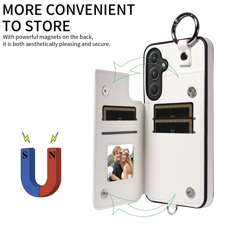 For Samsung Galaxy A55 5G Rhombic Texture Card Bag Phone Case with Short Lanyard