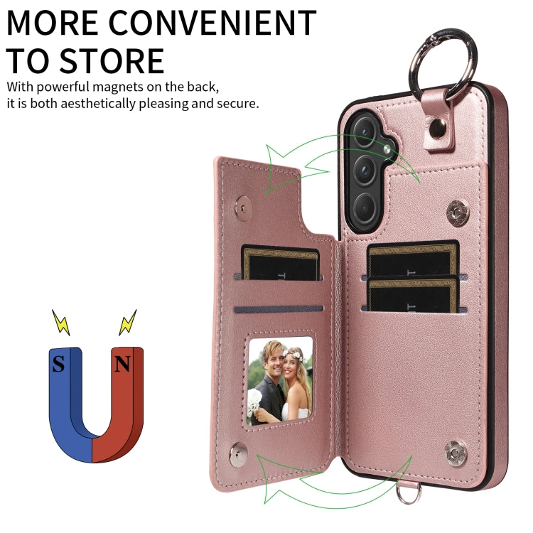 For Samsung Galaxy A55 5G Rhombic Texture Card Bag Phone Case with Short Lanyard