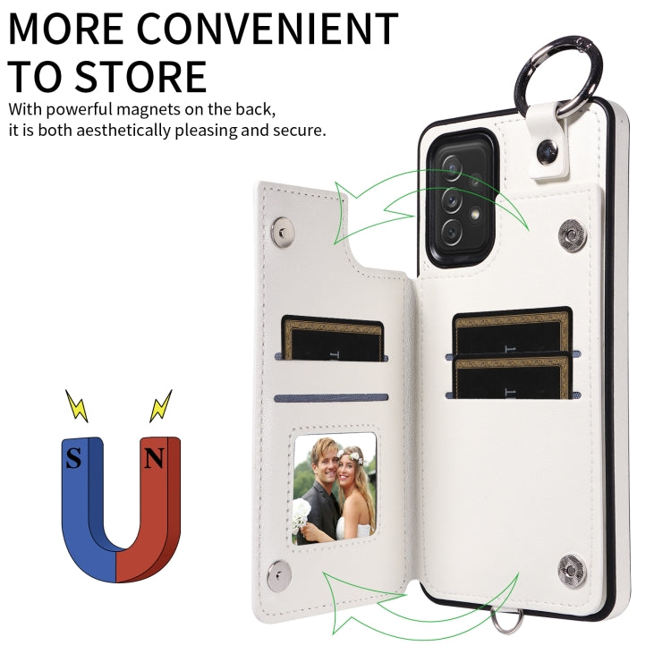 For Samsung Galaxy A72 4G / 5G Rhombic Texture Card Bag Phone Case with Short Lanyard