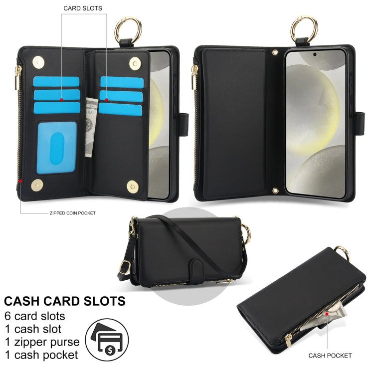 For Samsung Galaxy A54 5G Crossbody Ring Multifunctional Wallet Leather Phone Case