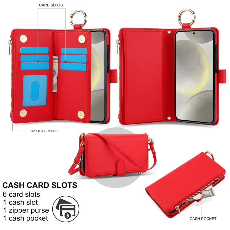 For Samsung Galaxy A54 5G Crossbody Ring Multifunctional Wallet Leather Phone Case