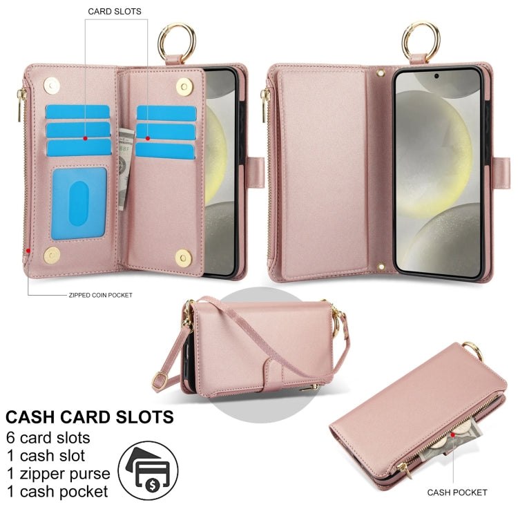 For Samsung Galaxy A54 5G Crossbody Ring Multifunctional Wallet Leather Phone Case