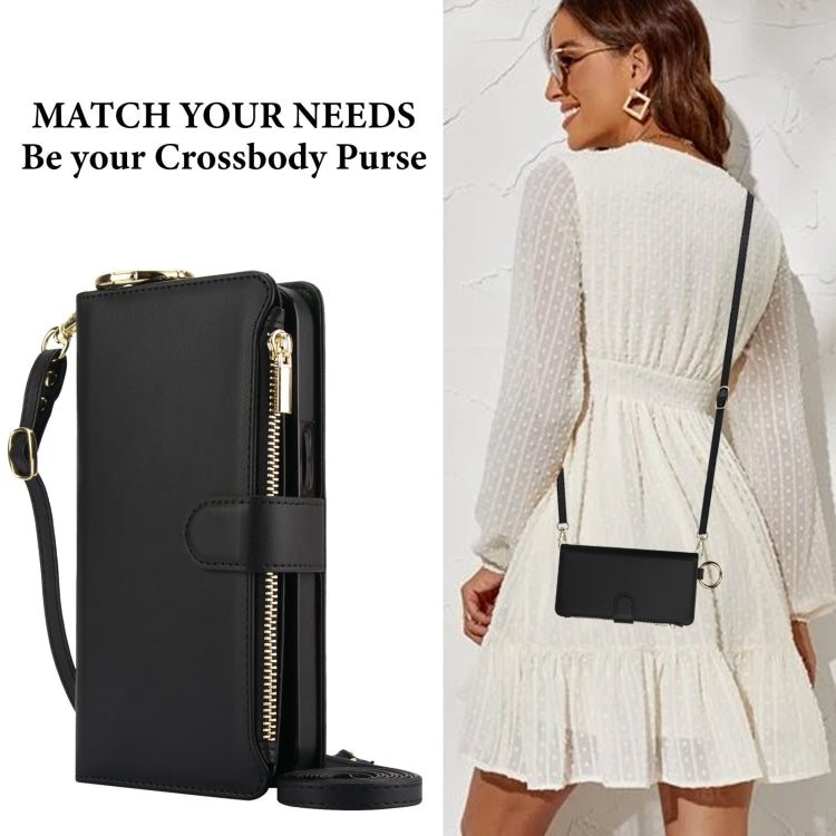 For Samsung Galaxy Note20 Crossbody Ring Multifunctional Wallet Leather Phone Case