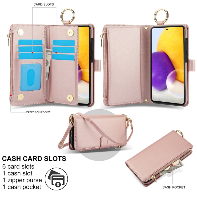 For Samsung Galaxy Note20 Ultra Crossbody Ring Multifunctional Wallet Leather Phone Case
