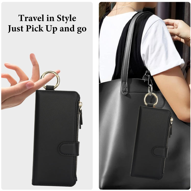 For Samsung Galaxy Z Fold6 Crossbody Ring Multifunctional Wallet Fold Leather Phone Case