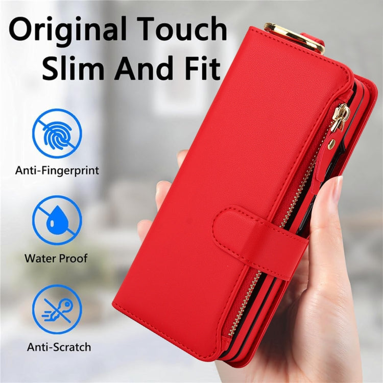 For Samsung Galaxy Z Fold6 Crossbody Ring Multifunctional Wallet Fold Leather Phone Case