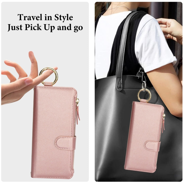 For Samsung Galaxy Z Fold6 Crossbody Ring Multifunctional Wallet Fold Leather Phone Case