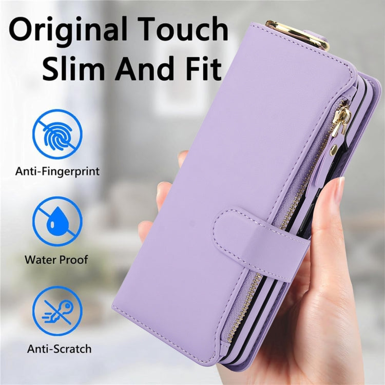 For Samsung Galaxy Z Fold6 Crossbody Ring Multifunctional Wallet Fold Leather Phone Case