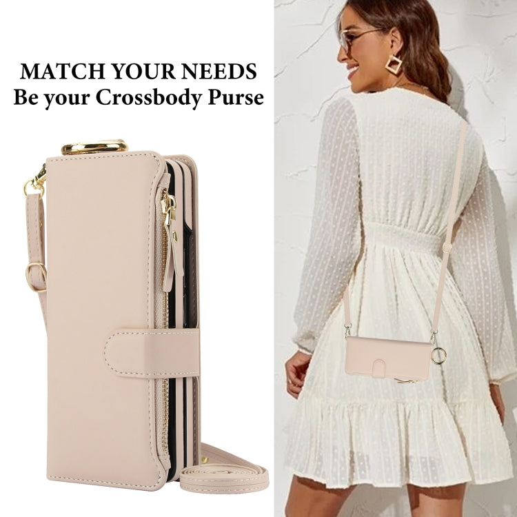 For Samsung Galaxy Z Fold5 Crossbody Ring Multifunctional Wallet Fold Leather Phone Case