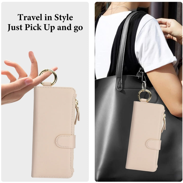 For Samsung Galaxy Z Fold5 Crossbody Ring Multifunctional Wallet Fold Leather Phone Case