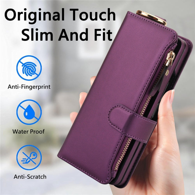 For Samsung Galaxy Z Fold4 Crossbody Ring Multifunctional Wallet Fold Leather Phone Case