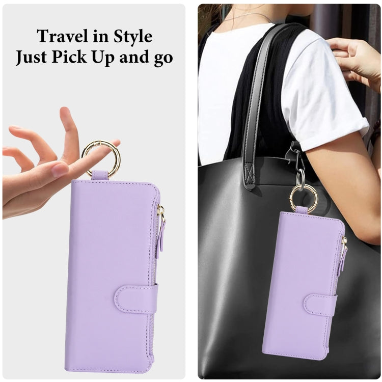 For Samsung Galaxy Z Fold4 Crossbody Ring Multifunctional Wallet Fold Leather Phone Case