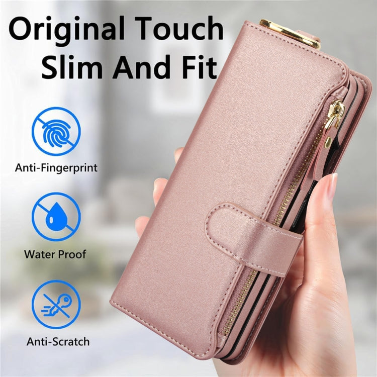 For Samsung Galaxy Z Fold3 5G Crossbody Ring Multifunctional Wallet Fold Leather Phone Case