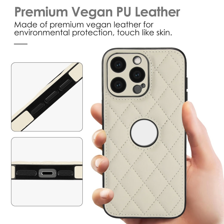 For iPhone 15 Pro Rhombic Leather Back Cover Phone Case