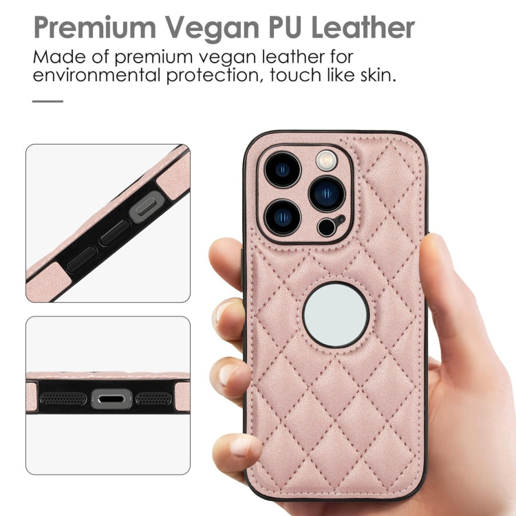 For iPhone 14 Pro Max Rhombic Leather Back Cover Phone Case