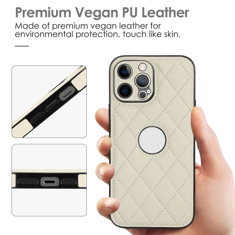 For iPhone 13 Pro Max Rhombic Leather Back Cover Phone Case