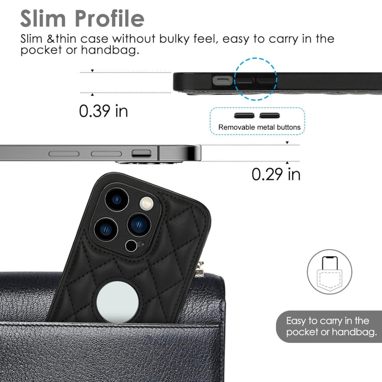 For iPhone 12 Pro Max Rhombic Leather Back Cover Phone Case