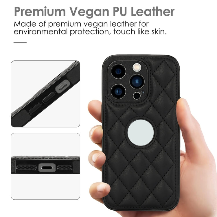 For iPhone 12 Pro Max Rhombic Leather Back Cover Phone Case