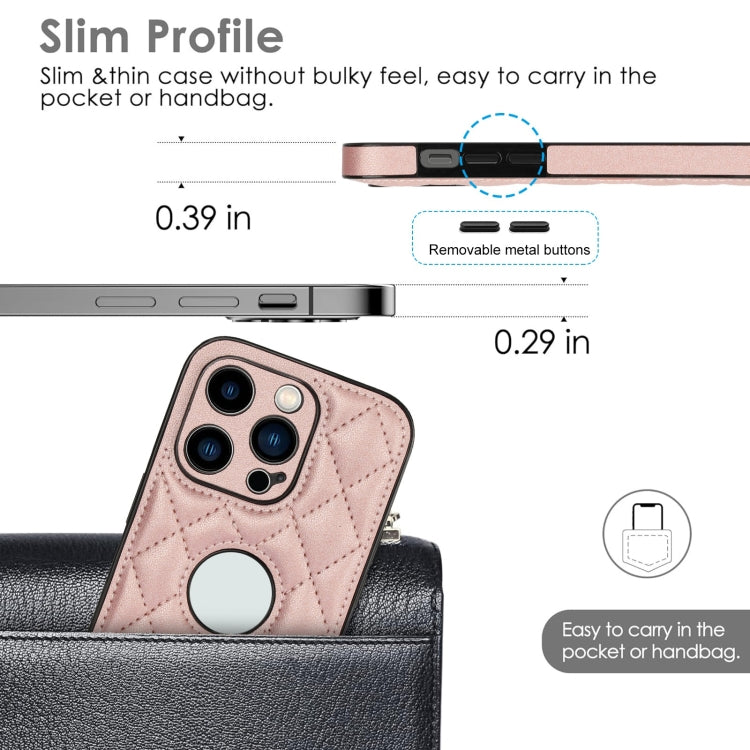 For iPhone 12 Pro Rhombic Leather Back Cover Phone Case